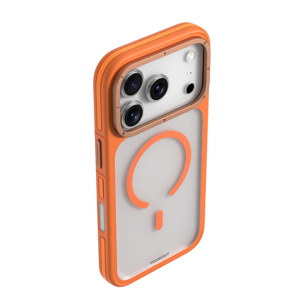 iPhone 17 Pro Max Kılıf M-safe Şarj Özellikli Youngkit Rock Sand Serisi Kılıf