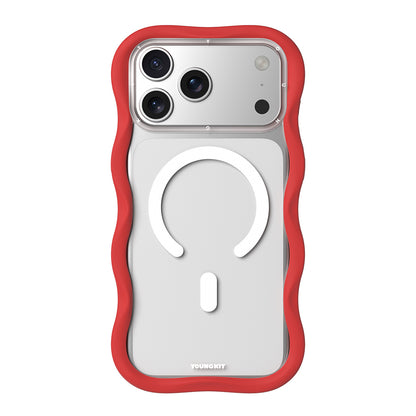 iPhone 17 Pro Max Kılıf M-safe Şarj Özellikli Youngkit Wave Clear Serisi Kılıf