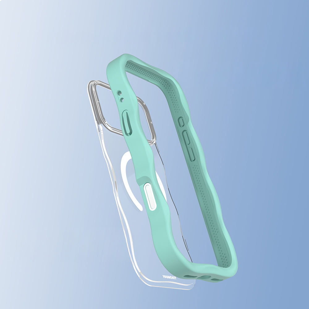 iPhone 17 Pro Max Kılıf M-safe Şarj Özellikli Youngkit Wave Clear Serisi Kılıf