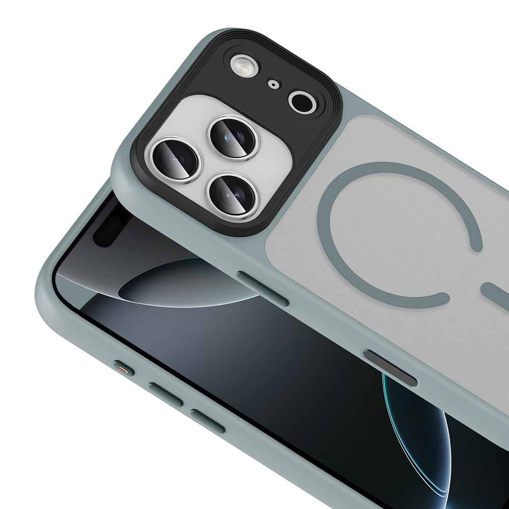 iPhone 17 Pro Max Kılıf Mat Arka Yüzey Wireless Şarj Özellikli Zore Flet M-safe Kılıf