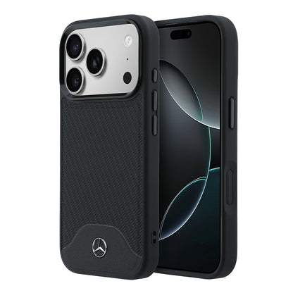 iPhone 17 Pro Max Kılıf Mercedes Benz Orijinal Lisanslı M-safe Şarj Özellikli 3D Metal Logolu Wood Deri Dokumalı Kılıf
