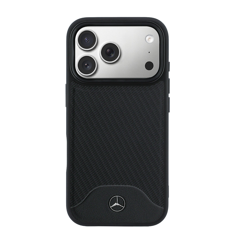 iPhone 17 Pro Max Kılıf Mercedes Benz Orijinal Lisanslı M-safe Şarj Özellikli 3D Metal Logolu Wood Deri Dokumalı Kılıf