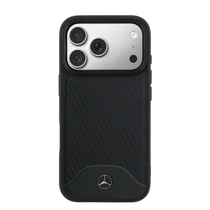 iPhone 17 Pro Max Kılıf Mercedes Benz Orijinal Lisanslı M-safe Şarj Özellikli 3D Metal Logolu Wood Deri Dokumalı Kılıf