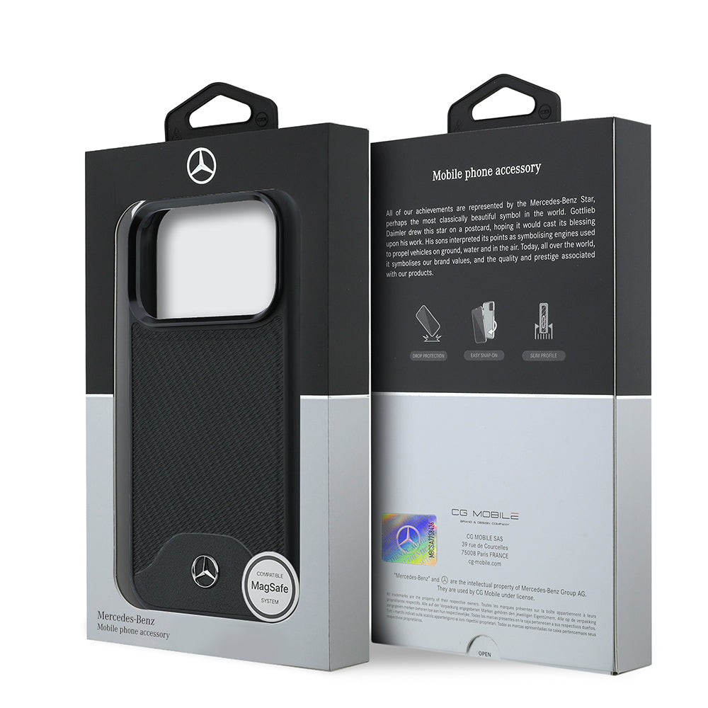 iPhone 17 Pro Max Kılıf Mercedes Benz Orijinal Lisanslı M-safe Şarj Özellikli 3D Metal Logolu Wood Deri Dokumalı Kılıf
