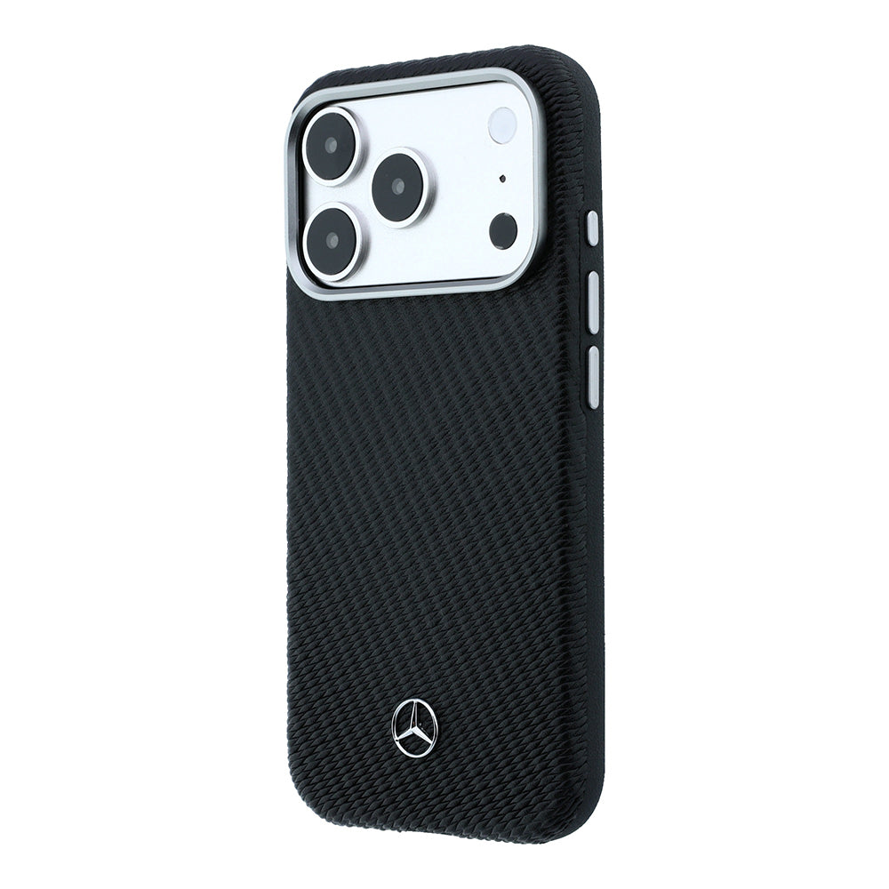 iPhone 17 Pro Max Kılıf Mercedes Benz Orijinal Lisanslı M-safe Şarj Özellikli 3D Metal Logolu Wrap Wood Deri Kılıf