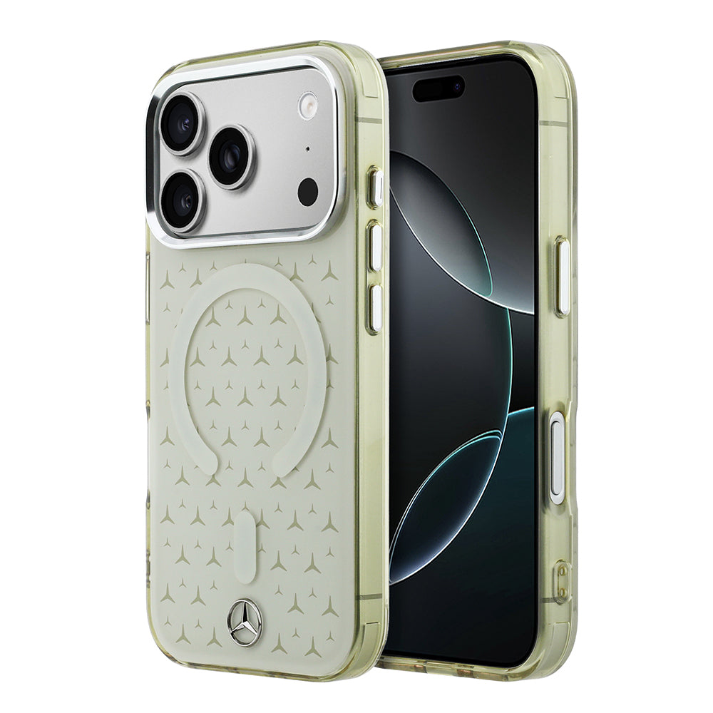 iPhone 17 Pro Max Kılıf Mercedes Benz Orijinal Lisanslı M-Safe Şarj Özellikli Çift Katmanlı Yıldız Desenli Dizayn Kılıf