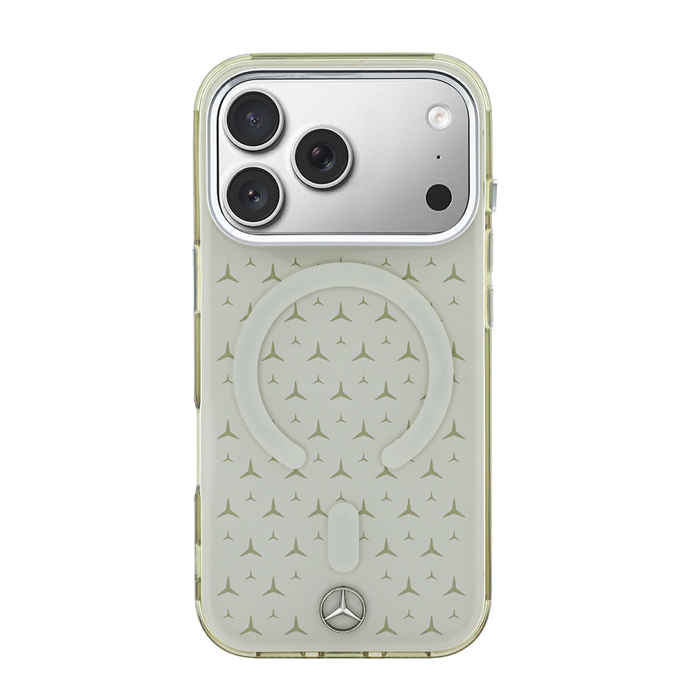iPhone 17 Pro Max Kılıf Mercedes Benz Orijinal Lisanslı M-Safe Şarj Özellikli Çift Katmanlı Yıldız Desenli Dizayn Kılıf