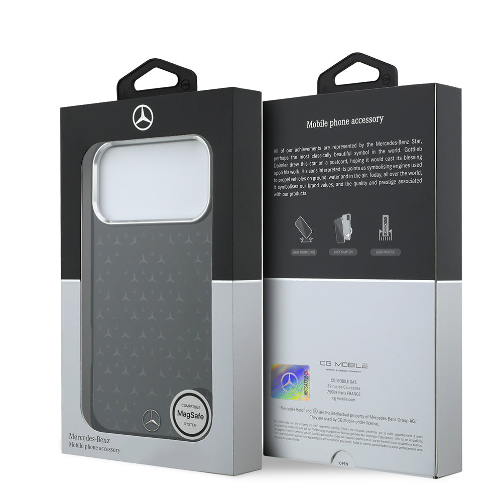 iPhone 17 Pro Max Kılıf Mercedes Benz Orijinal Lisanslı M-Safe Şarj Özellikli Çift Katmanlı Yıldız Desenli Dizayn Kılıf