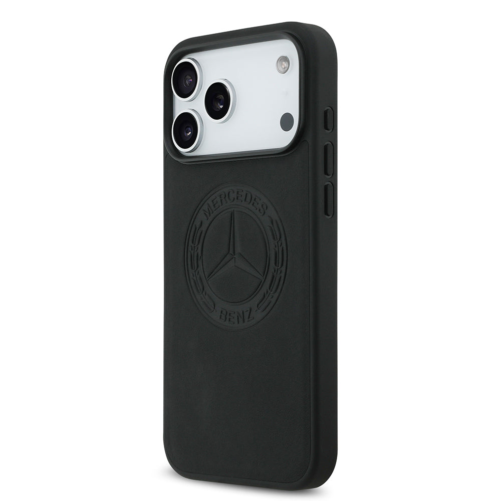 iPhone 17 Pro Max Kılıf Mercedes Benz Orijinal Lisanslı M-safe Şarj Özellikli Hakiki Deri Nostaljik Yıldız Dizayn Kılıf