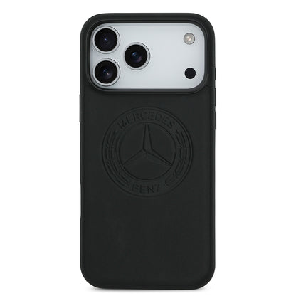 iPhone 17 Pro Max Kılıf Mercedes Benz Orijinal Lisanslı M-safe Şarj Özellikli Hakiki Deri Nostaljik Yıldız Dizayn Kılıf