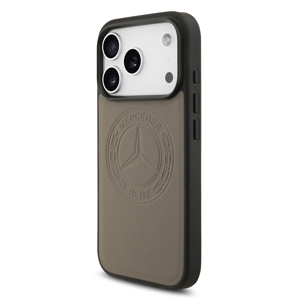 iPhone 17 Pro Max Kılıf Mercedes Benz Orijinal Lisanslı M-safe Şarj Özellikli Hakiki Deri Nostaljik Yıldız Dizayn Kılıf