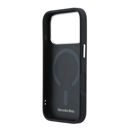 iPhone 17 Pro Max Kılıf Mercedes Benz Orijinal Lisanslı M-safe Şarj Özellikli Metal Yıldız Logolu Kabartmalı Deri Kılıf