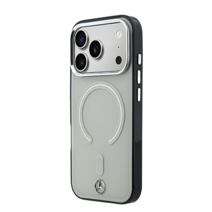 iPhone 17 Pro Max Kılıf Mercedes Benz Orijinal Lisanslı M-safe Şarj Özellikli Saydam Yüzey İkonik 3D Metal Logolu Kılıf