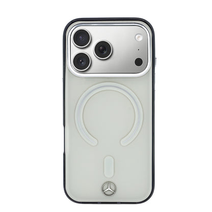 iPhone 17 Pro Max Kılıf Mercedes Benz Orijinal Lisanslı M-safe Şarj Özellikli Saydam Yüzey İkonik 3D Metal Logolu Kılıf