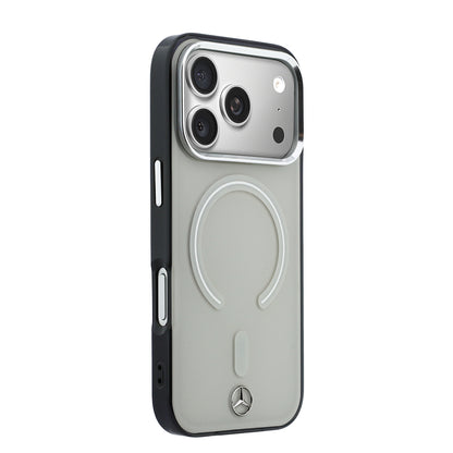 iPhone 17 Pro Max Kılıf Mercedes Benz Orijinal Lisanslı M-safe Şarj Özellikli Saydam Yüzey İkonik 3D Metal Logolu Kılıf