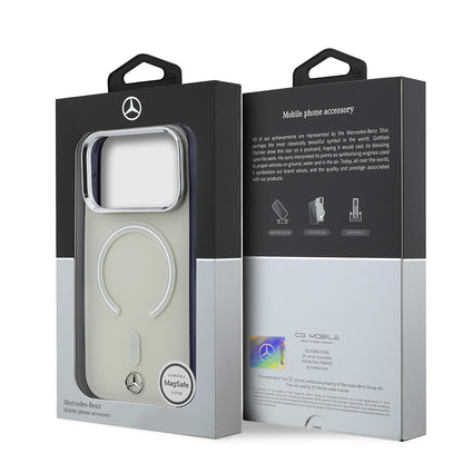 iPhone 17 Pro Max Kılıf Mercedes Benz Orijinal Lisanslı M-safe Şarj Özellikli Saydam Yüzey İkonik 3D Metal Logolu Kılıf