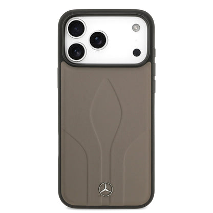 iPhone 17 Pro Max Kılıf Mercedes Benz OrijinalLisanslı M-safe Şarj Özellikli Dokulu Desenli Deri Kılıf