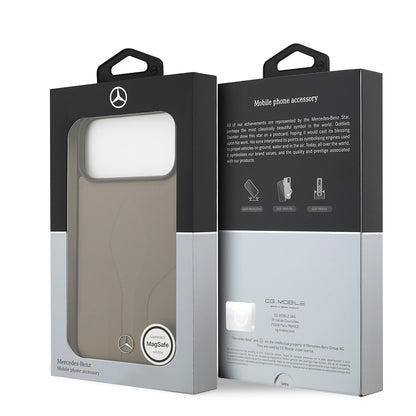 iPhone 17 Pro Max Kılıf Mercedes Benz OrijinalLisanslı M-safe Şarj Özellikli Dokulu Desenli Deri Kılıf