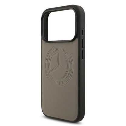 iPhone 17 Pro Max Kılıf Mercedes Benz OrijinalLisanslı M-safe Şarj Özellikli Hakiki Deri Nostaljik Yıldız Dizayn Kılıf