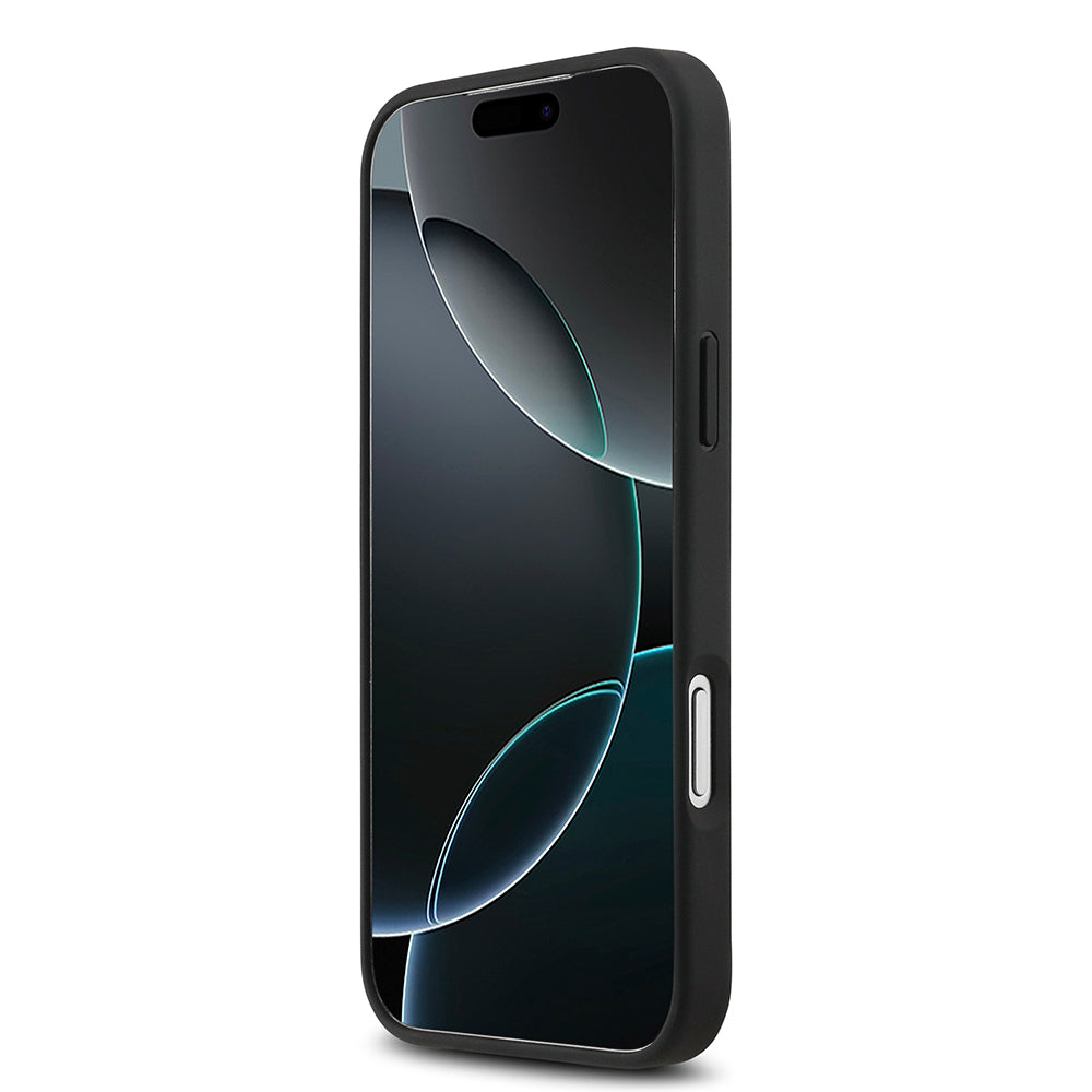 iPhone 17 Pro Max Kılıf Mercedes Benz OrijinalLisanslı M-safe Şarj Özellikli Şeritli Yıldız Desenli Metal Logolu Deri Kılıf