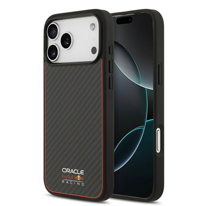 iPhone 17 Pro Max Kılıf Redbull Orijinal Lisanslı M-safe Şarj Özellikli Karbon Fiber Parlayan Logolu Kevlar Kılıf