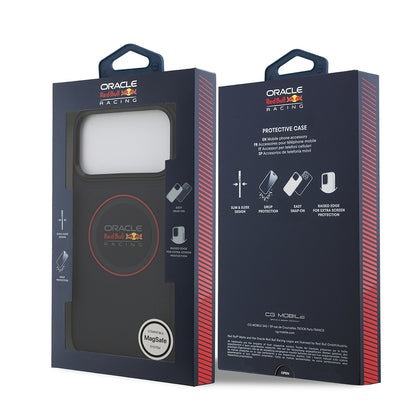 iPhone 17 Pro Max Kılıf Redbull Orijinal Lisanslı M-safe Şarj Özellikli Kırmızı Halka ve Logo Kabartmalı PU Deri Kılıf