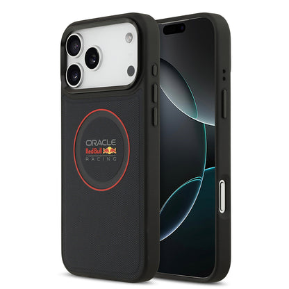 iPhone 17 Pro Max Kılıf Redbull Orijinal Lisanslı M-safe Şarj Özellikli Kırmızı Halka ve Logo Kabartmalı PU Deri Kılıf