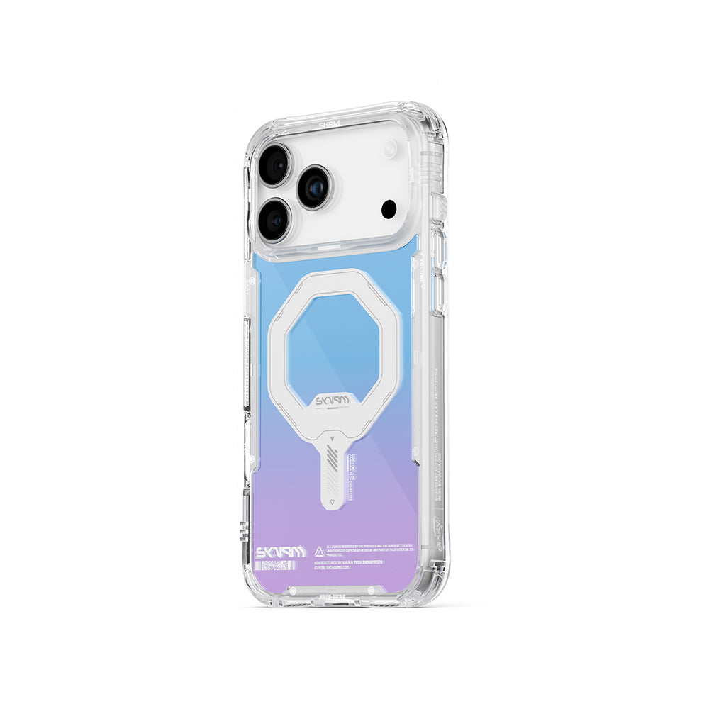iPhone 17 Pro Max Kılıf Skinarma M-Safe Şarj Özellikli IML Baskılı Holografik MYST Kılıf