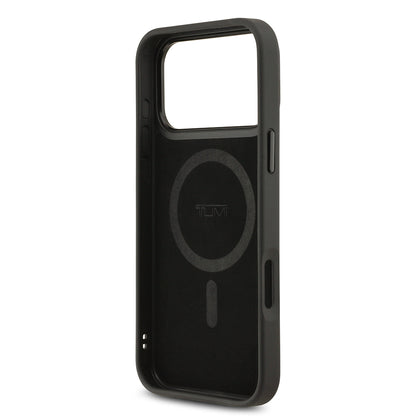 iPhone 17 Pro Max Kılıf TUMI M-safe Şarj Özellikli Deri Noktalı Dizayn Kılıf