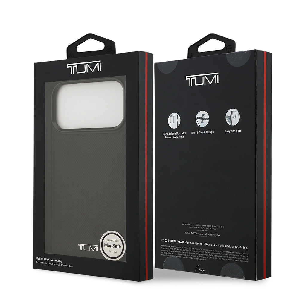 iPhone 17 Pro Max Kılıf TUMI M-safe Şarj Özellikli Deri Noktalı Dizayn Kılıf