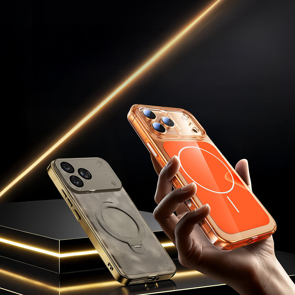 iPhone 17 Pro Max Kılıf Zore M-safe Şarj Özellikli Şeffaf Kamera Kontrol Butonlu Lugano Kılıf