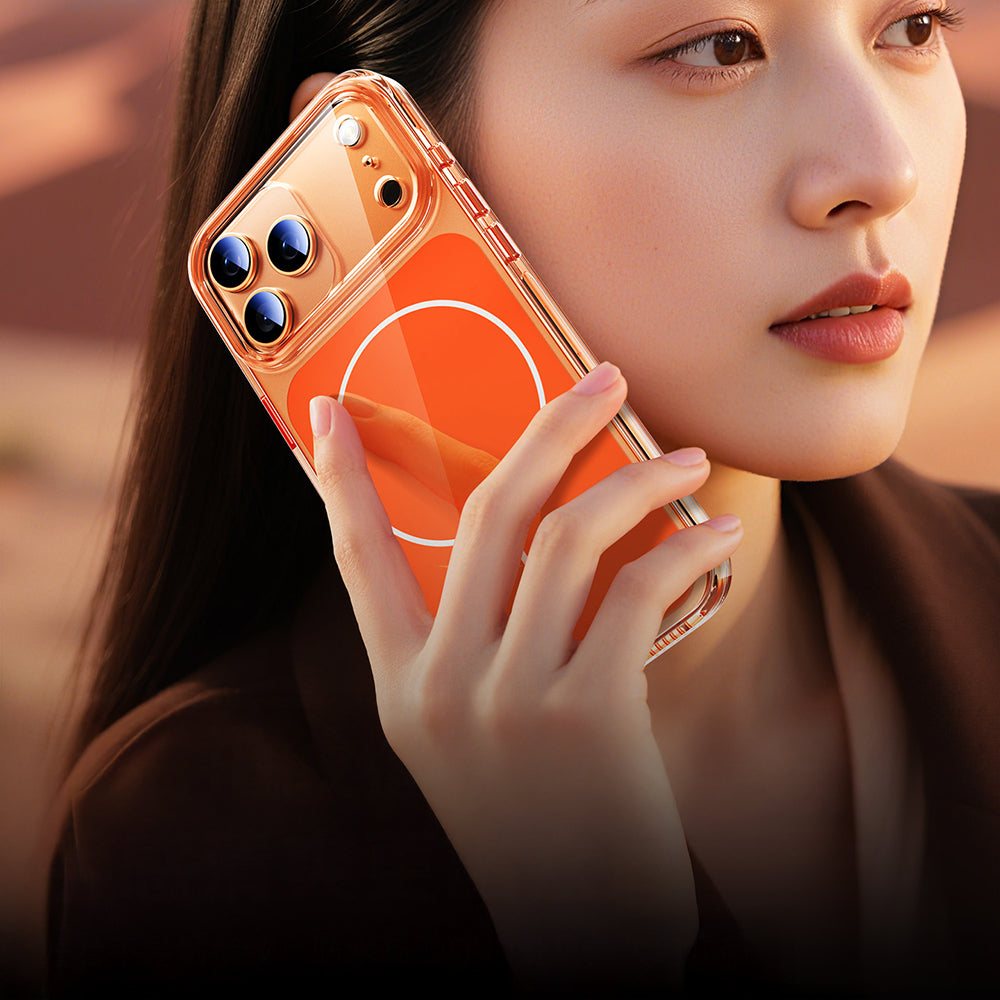 iPhone 17 Pro Max Kılıf Zore M-safe Şarj Özellikli Şeffaf Kamera Kontrol Butonlu Lugano Kılıf