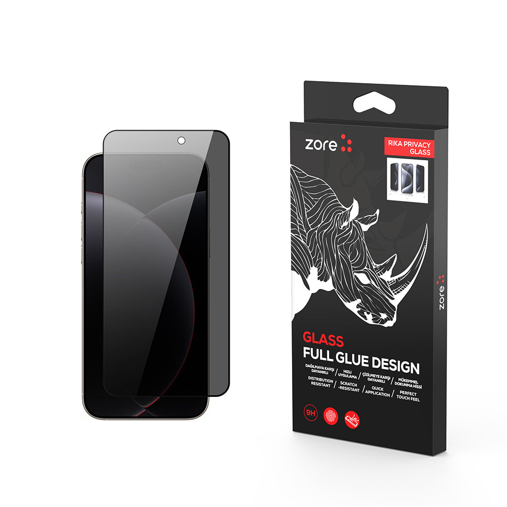 iPhone 17 Pro Max Zore Rika Premium Privacy Temperli Cam Ekran Koruyucu