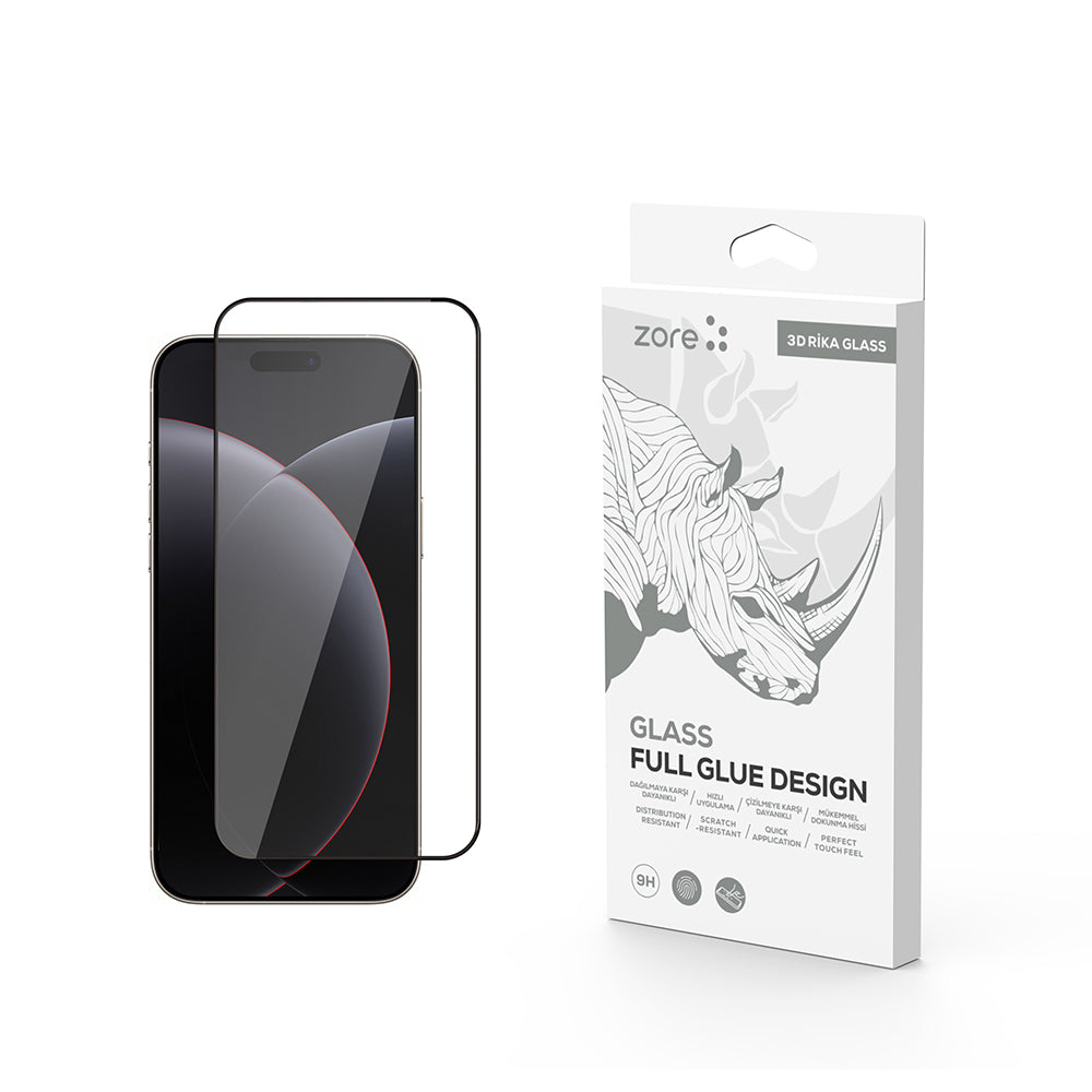 iPhone 17 Pro Max Zore Rika Premium Temperli Cam Ekran Koruyucu