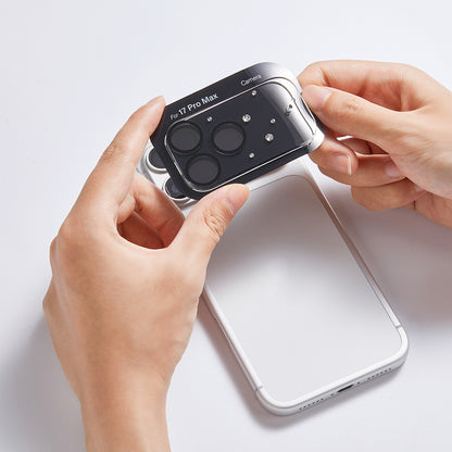 iPhone 17 Pro Pynana Diamond Sky Serisi Taşlı Kamera Lens Koruyucu