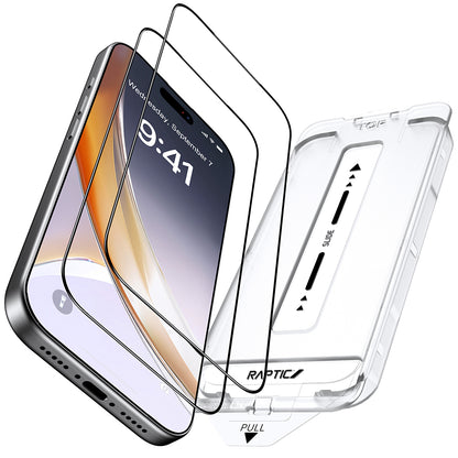 iPhone 17 Pro Raptic Air Glass 2.5D Ekran Koruyucu 2 Adet + Kolay Uygulama Aparatlı