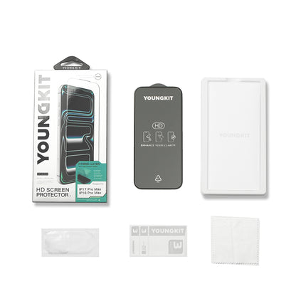 iPhone 17 Pro Youngkit 2.5D Parmak İzi Bırakmayan 0.33mm Temperli Cam Ekran Koruyucu