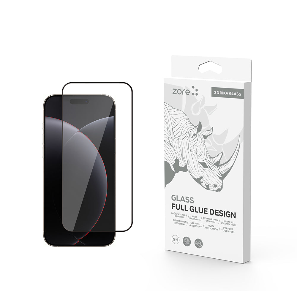 iPhone 17 Pro Zore Rika Premium Temperli Cam Ekran Koruyucu