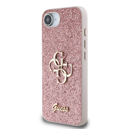 iPhone 17E Kılıf Guess Orijinal Lisanslı 4G Büyük Metal Logolu Glitter Kılıf