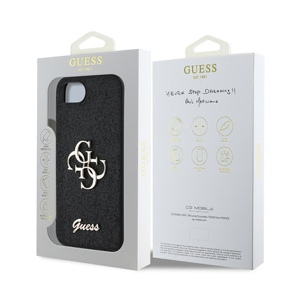iPhone 17E Kılıf Guess Orijinal Lisanslı 4G Büyük Metal Logolu Glitter Kılıf