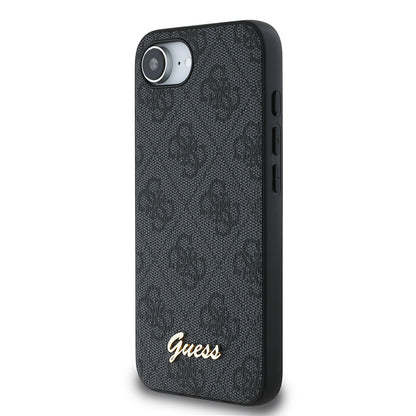iPhone 17E Kılıf Guess Orijinal Lisanslı 4G Desenli Script Metal Logolu Kılıf