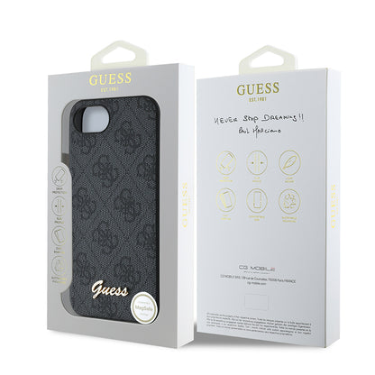 iPhone 17E Kılıf Guess Orijinal Lisanslı 4G Desenli Script Metal Logolu Kılıf