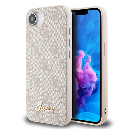 iPhone 17E Kılıf Guess Orijinal Lisanslı 4G Desenli Script Metal Logolu Kılıf