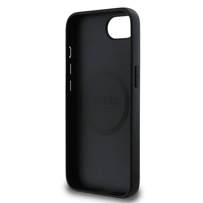 iPhone 17E Kılıf Guess Orijinal Lisanslı M-safe Şarj Özellikli Grained Triangle Kılıf