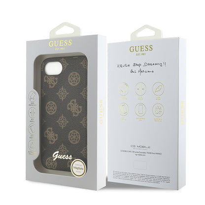 iPhone 17E Kılıf Guess Orijinal Lisanslı M-safe Şarj Özellikli Yazı Logolu Peony Kılıf
