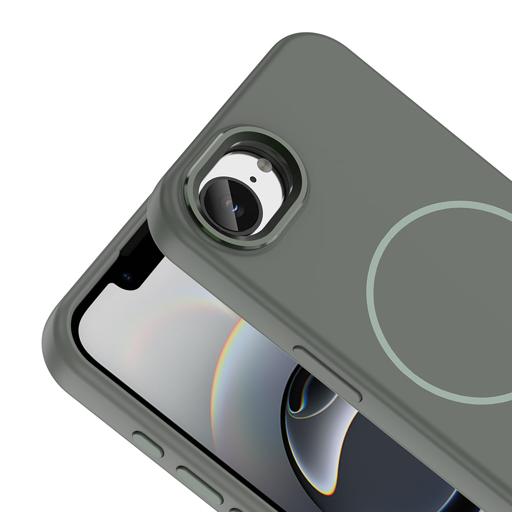 iPhone 17E Kılıf M-Safe Şarj Özellikli Metal Kamera Çerçeveli Zore Edi Silikon Kılıf