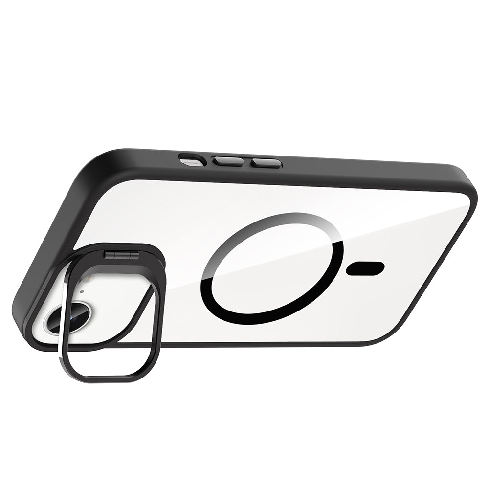 iPhone 17E Kılıf Standlı ve Kamera Lens Hediyeli M-Safe Şarj Özellikli Zore Etro Kılıf