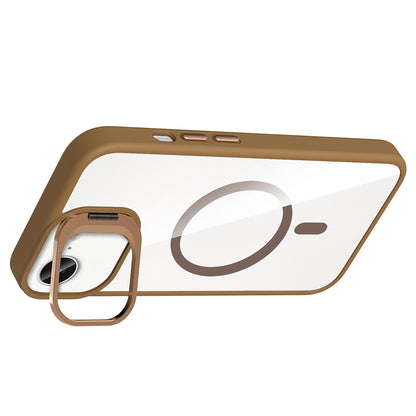 iPhone 17E Kılıf Standlı ve Kamera Lens Hediyeli M-Safe Şarj Özellikli Zore Etro Kılıf