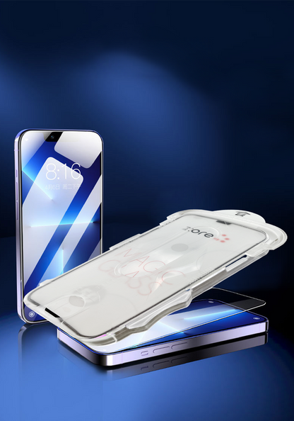 iPhone 17E Zore Kolay Uygulama Aparatlı 5D Magic Glass Cam Ekran Koruyucu