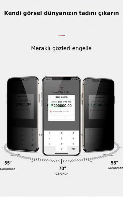 iPhone 17E Zore Kor Privacy Cam Ekran Koruyucu
